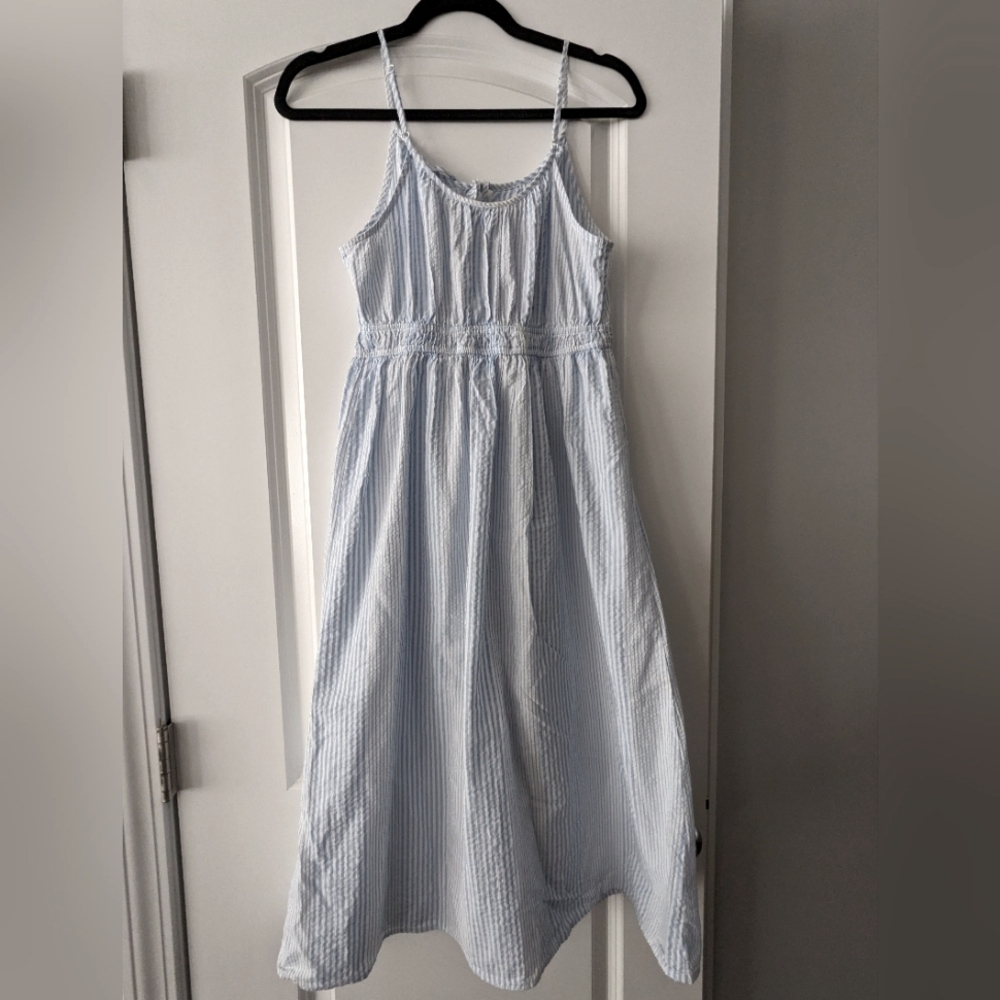 Loft dress, light blue & white striped